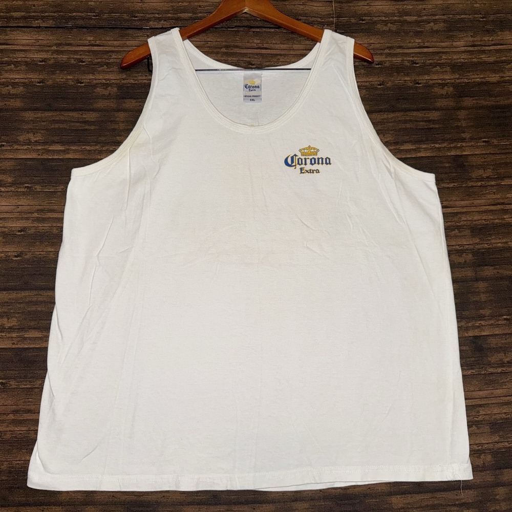 Corona Extra Tank Top Men 2XL White Vintage Cozumel Muscle Shirt